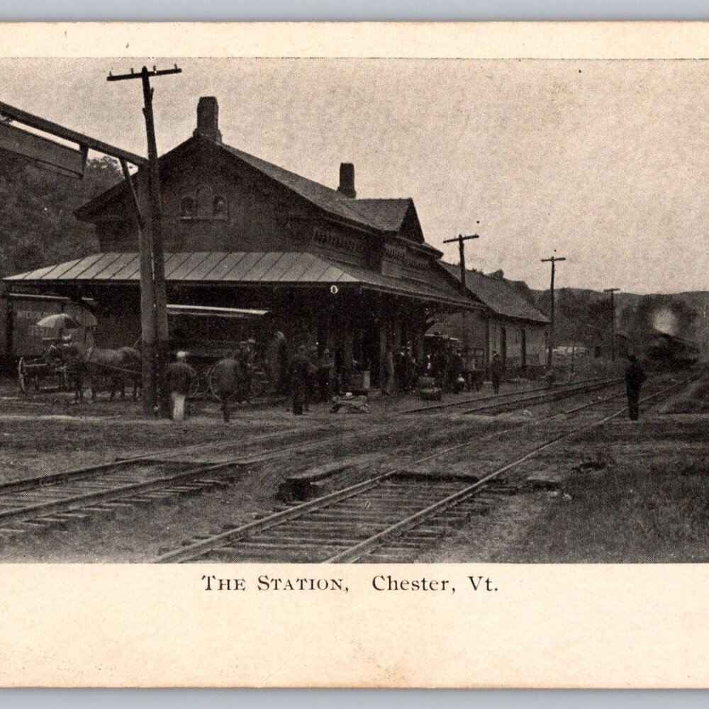 Postcard  Posted 190? Vermont The Station Chester Vt. #957